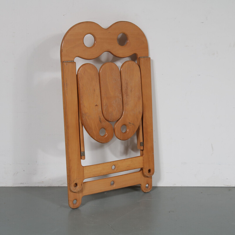 Italian vintage folding chair in wood