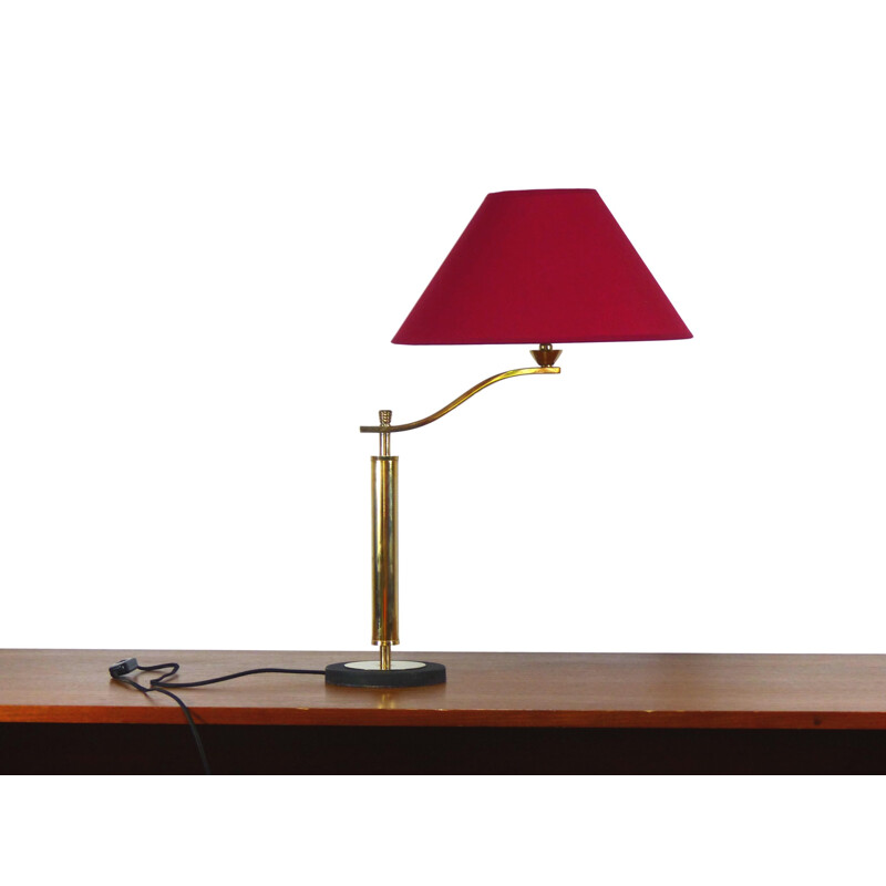 Vintage brass reclining table lamp