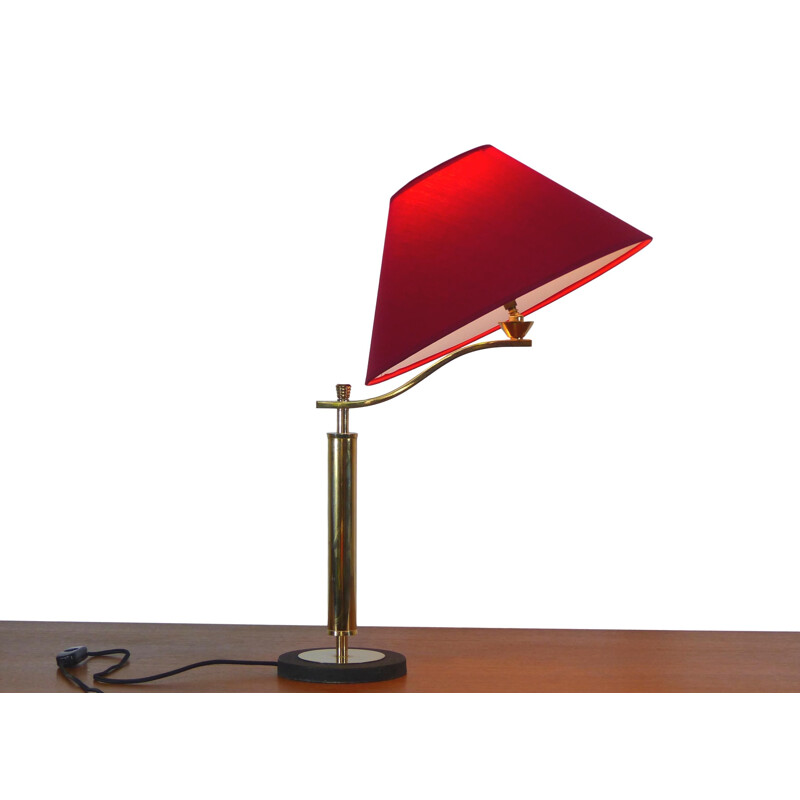Vintage brass reclining table lamp