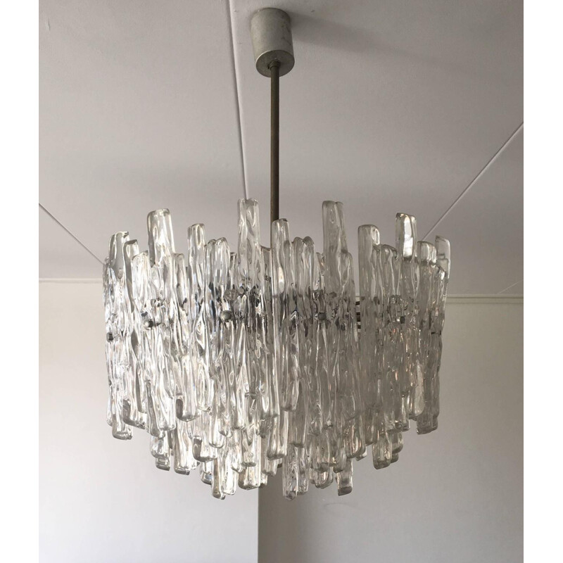 Vintage lucite and metal pendant lamp, 1960
