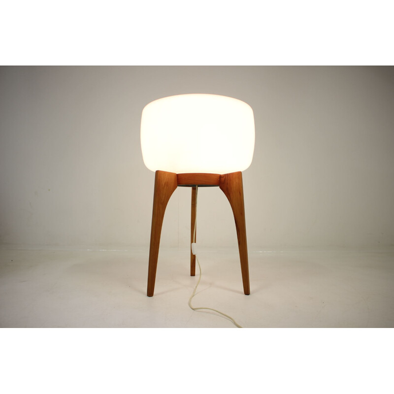 Vintage wooden and glass floor lamp by ÙLUV