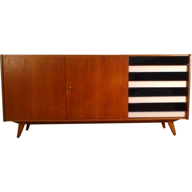 Credenza vintage di Jiří Jiroutek in rovere e plastica 1960