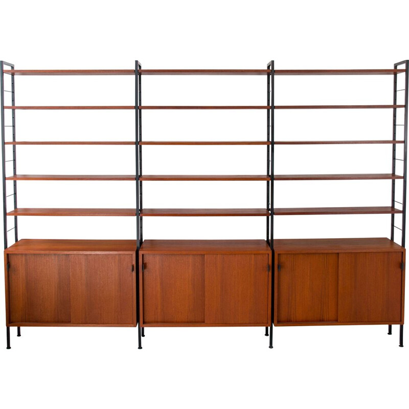 Libreria vintage 03 per Knoll International in teak e acciaio 1960