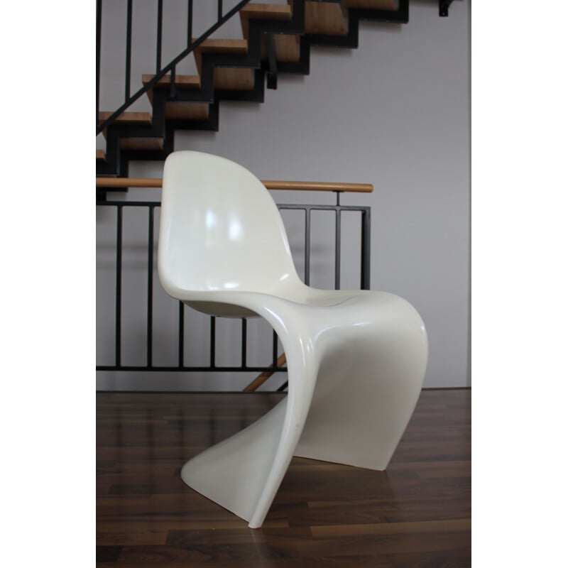 Pair of vintage Baydur chairs for Verner Panton in white polyurethane 1960s