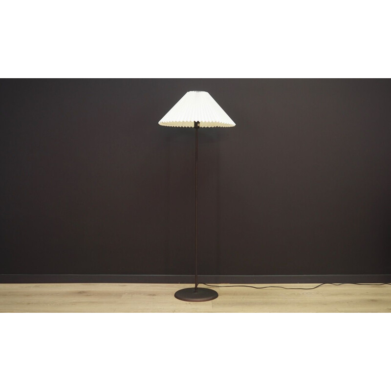 Vintage scandinavian floor lamp in black metal 1970s