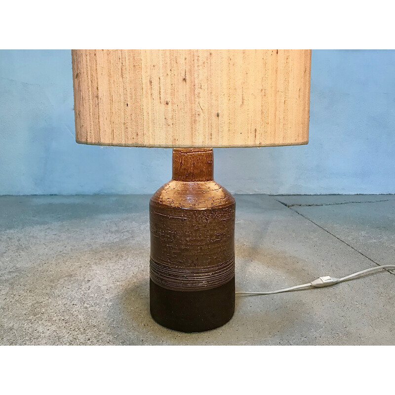 Vintage danish table lamp in glazed ceramic 1960s