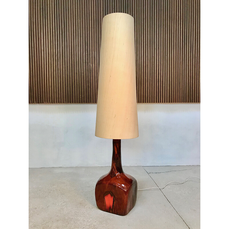 Vintage german floor lamp in glazed ceramic 1960s