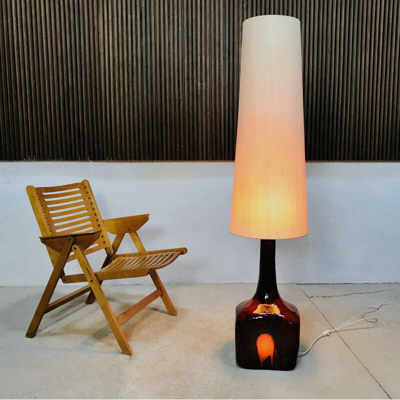 Vintage german floor lamp in glazed ceramic 1960s