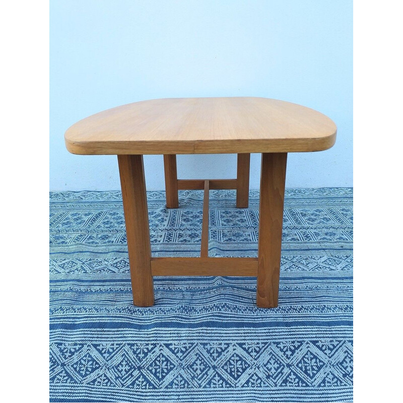 Table basse vintage scandinave en bois de chêne 1960