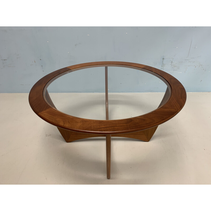 Vintage Astro coffee table for G-Plan in teakwood and glass 1960s
