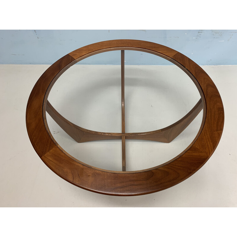 Vintage Astro coffee table for G-Plan in teakwood and glass 1960s