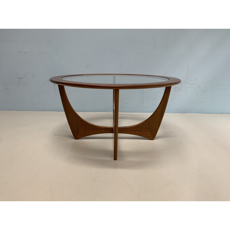 Vintage Astro coffee table for G-Plan in teakwood and glass 1960s