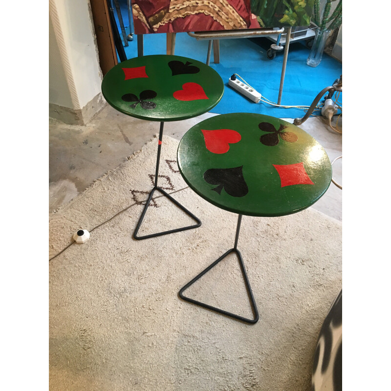 Pair of vintage "4 AS" side tables - 1950s