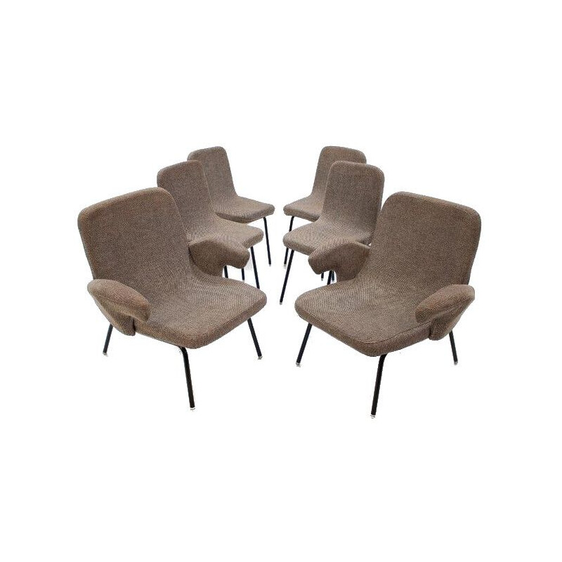 Set of vintage armchairs and chairs by Alan Fuchs, 1961