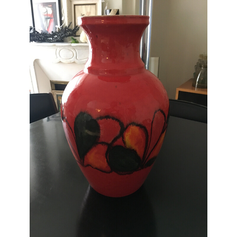Vase rouge vintage, 1960
