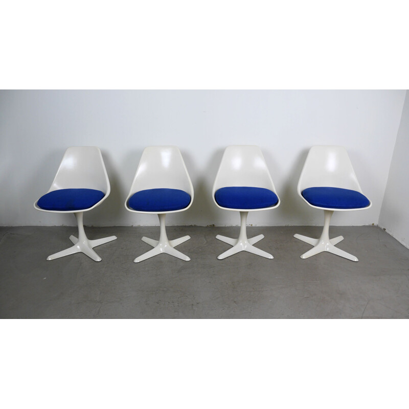 Set of 4 vintage swivel chairs model 115 by Maurice Burke for Arkana, UK, 1960s