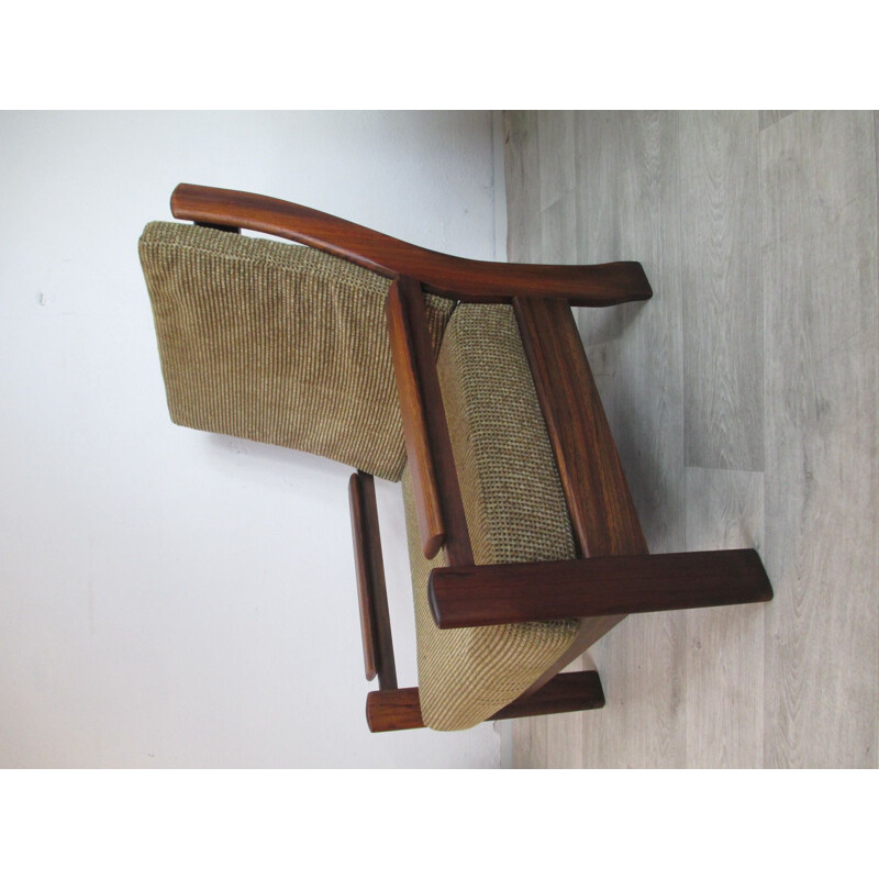 Set of 2 vintage scandinavian armchair in solid rosewood