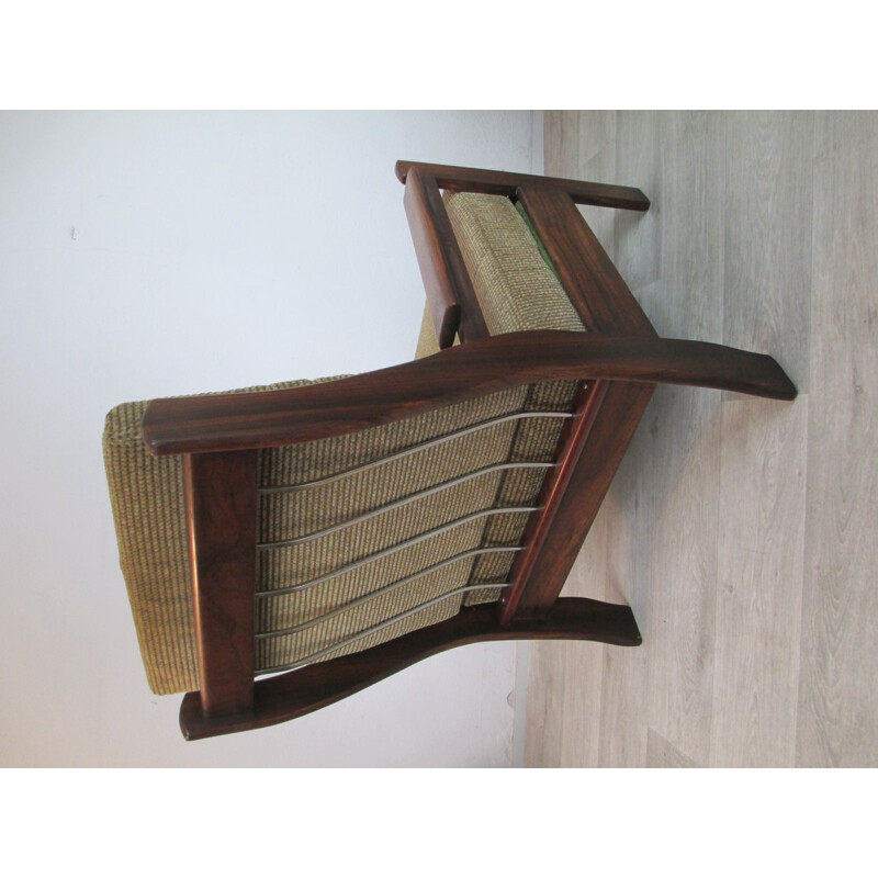 Set of 2 vintage scandinavian armchair in solid rosewood