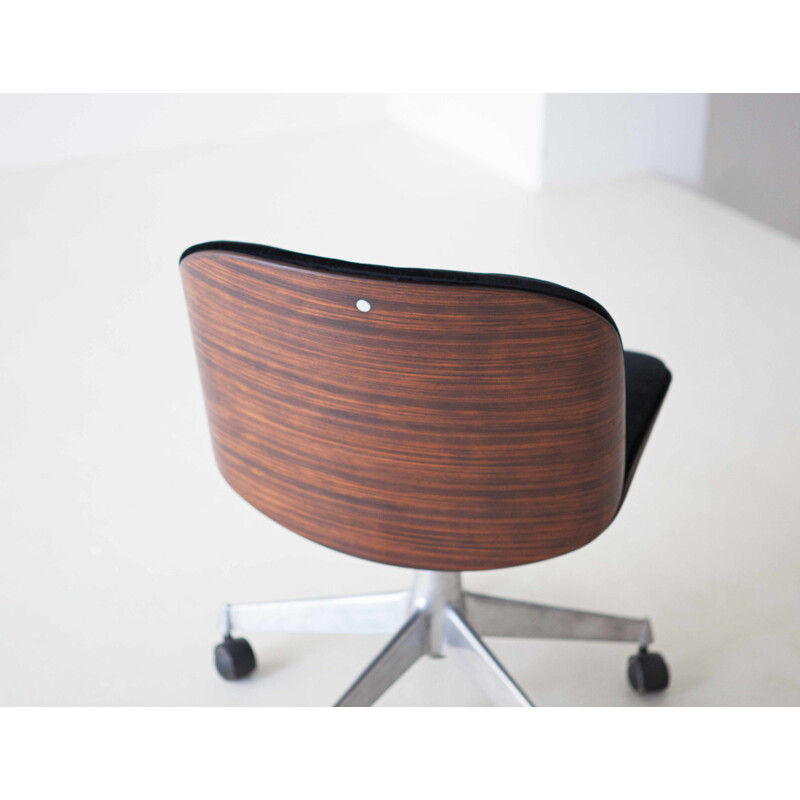 Vintage rosewood Swivel desk chair by Ico Parisi for MIM Roma