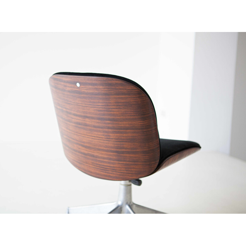 Vintage rosewood Swivel desk chair by Ico Parisi for MIM Roma