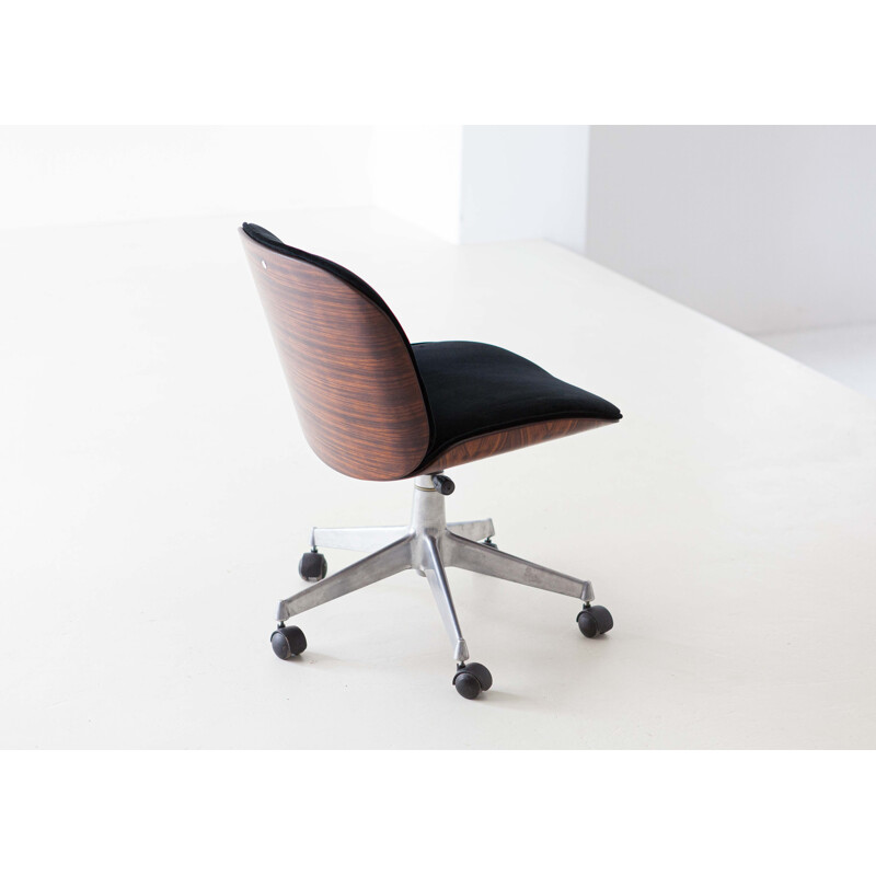 Vintage rosewood Swivel desk chair by Ico Parisi for MIM Roma