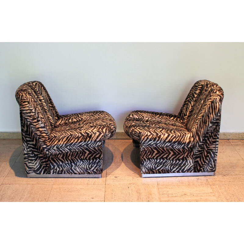 Pair of vintage low chair Alky by G.Piretti,1969