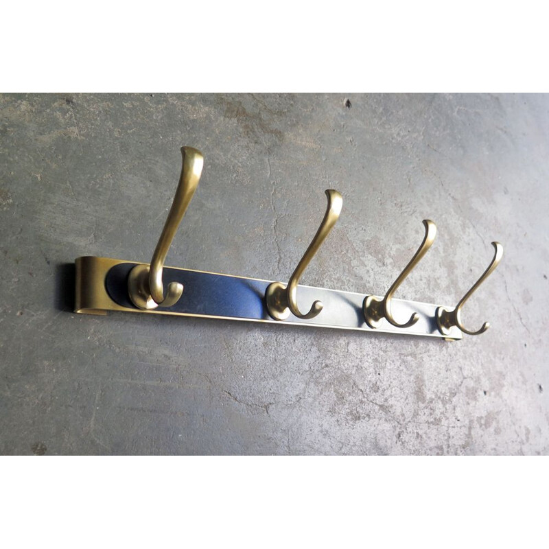 Vintage black and golden coat rack 1950s