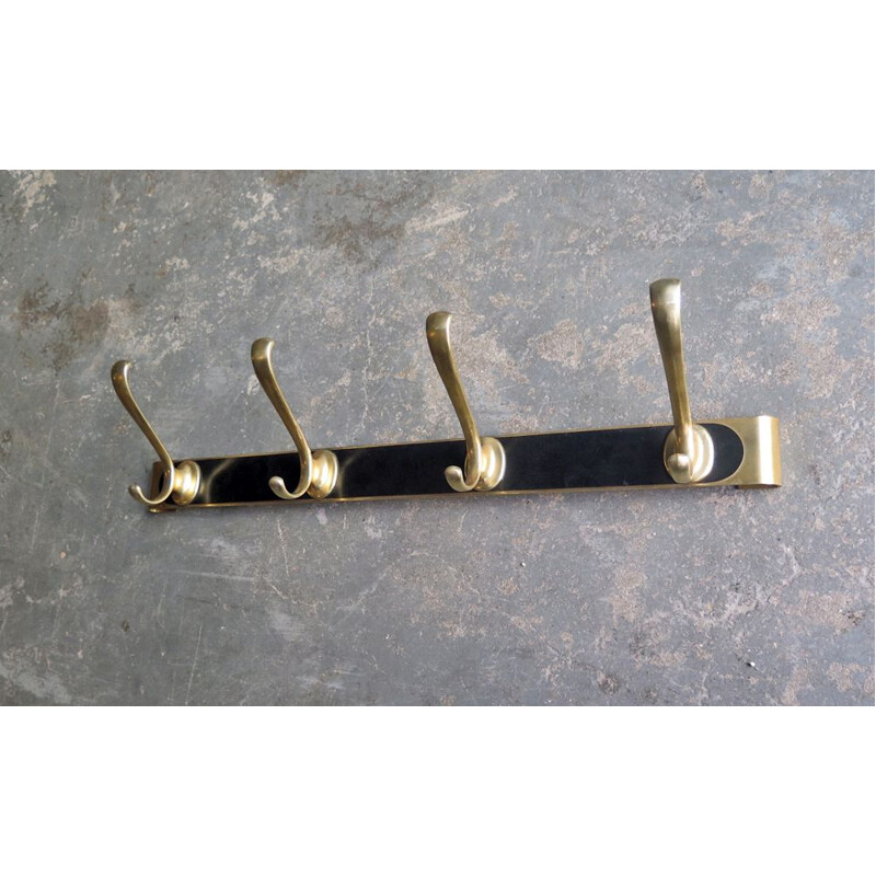 Vintage black and golden coat rack 1950s