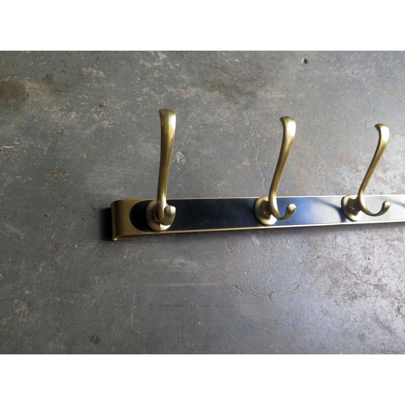 Vintage black and golden coat rack 1950s