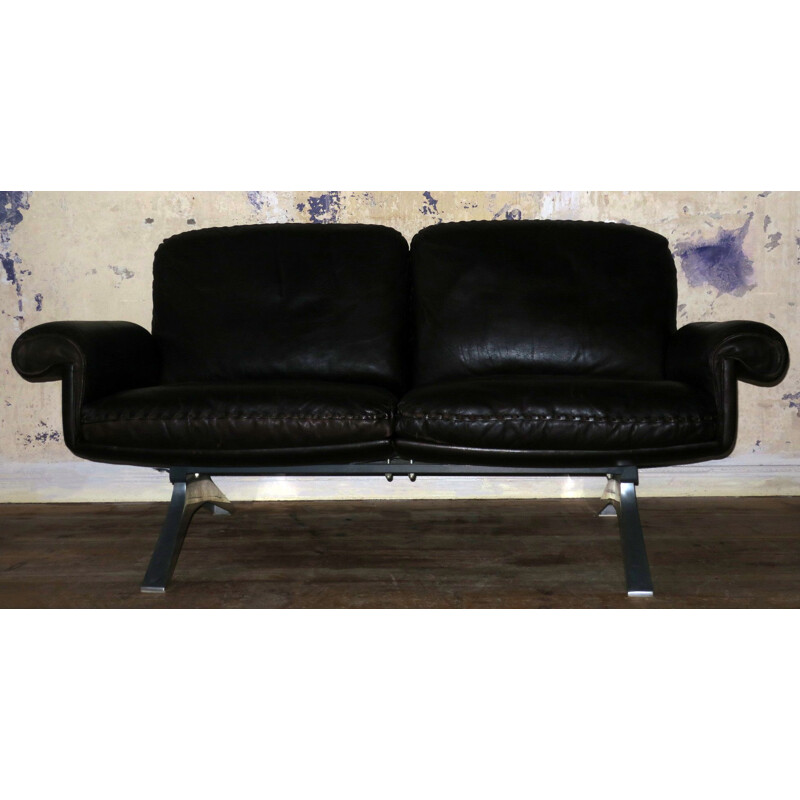 Vintage Sofa from De Sede Model DS 31, Dark Brown Leather, 1970s