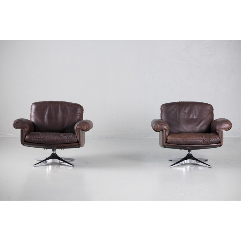 Pair of vintage armchairs model DS31 De Sede 1970s 