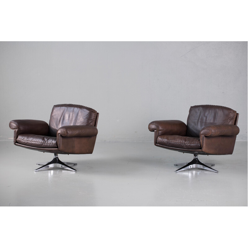 Pair of vintage armchairs model DS31 De Sede 1970s 