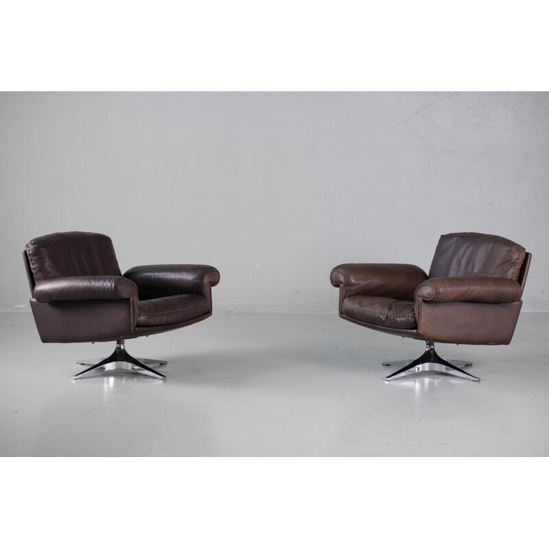 Pair of vintage armchairs model DS31 De Sede 1970s 