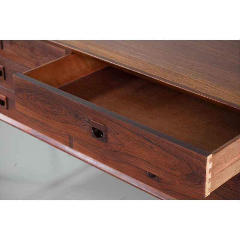 Vintage sideboard in steel and rosewood Denmark 1960s