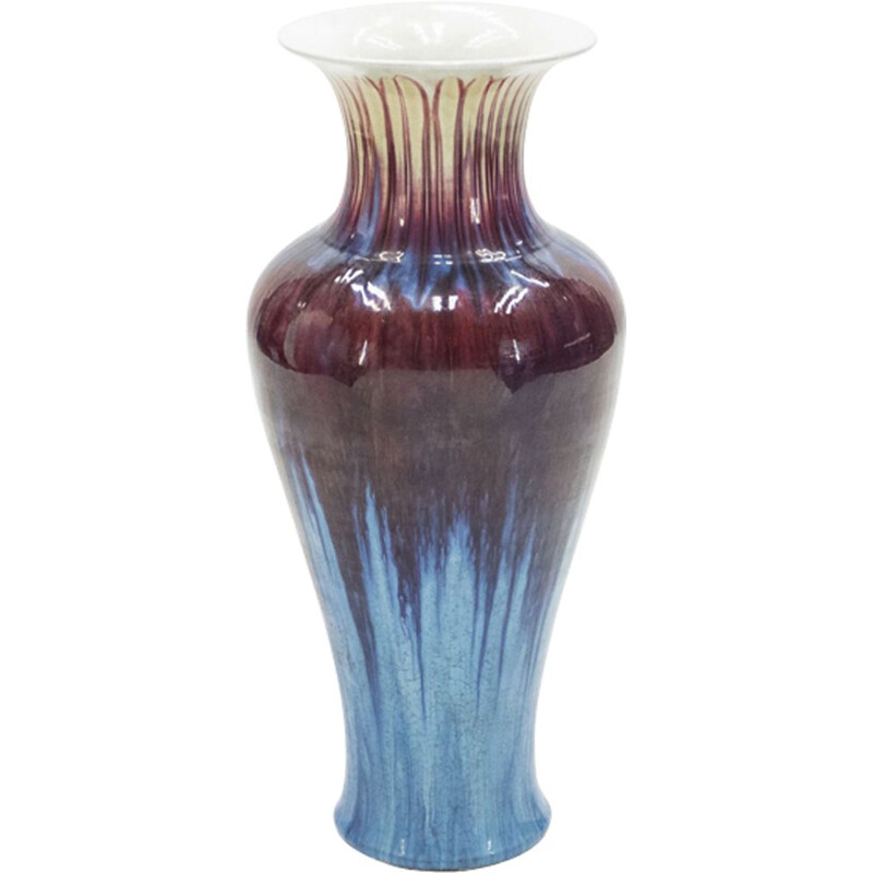 Very large vintage vase in enamelled ceramics 1960