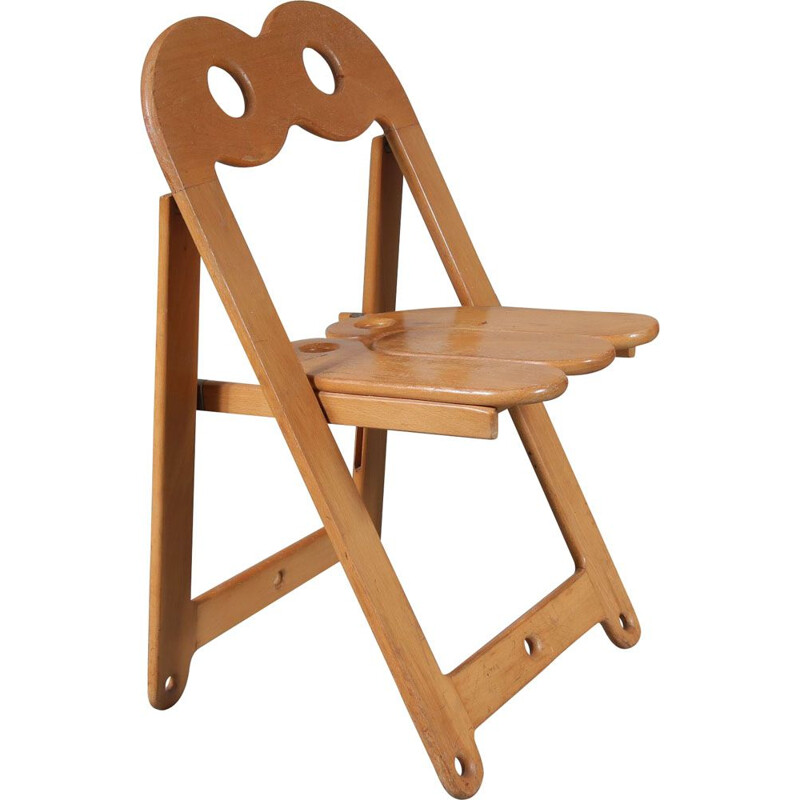 Italian vintage folding chair in wood