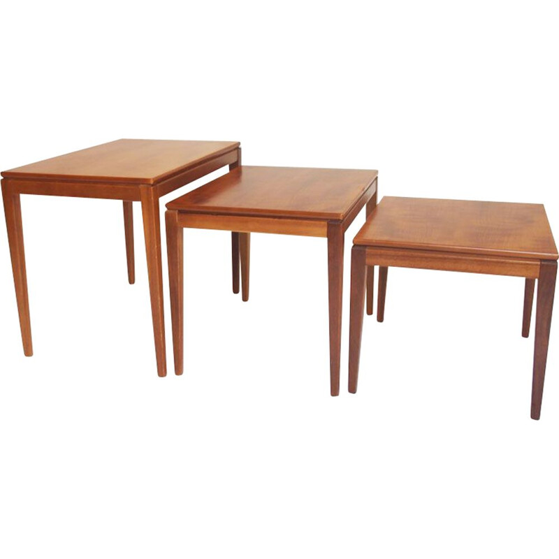 Set of vintage teak nesting tables