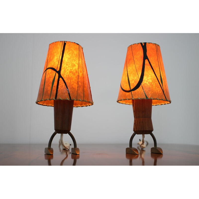 Paire de lampes de table vintage années 1960