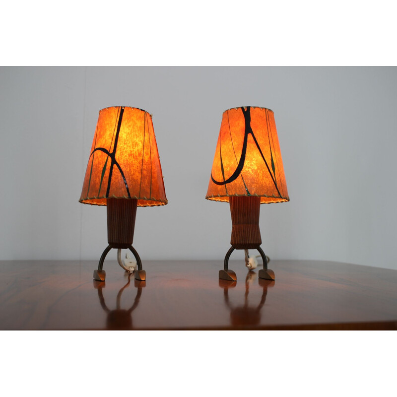 Paire de lampes de table vintage années 1960