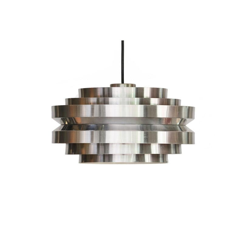 Vintage pendant light for Granhaga Metall in chrome and brushed aluminium 1970s