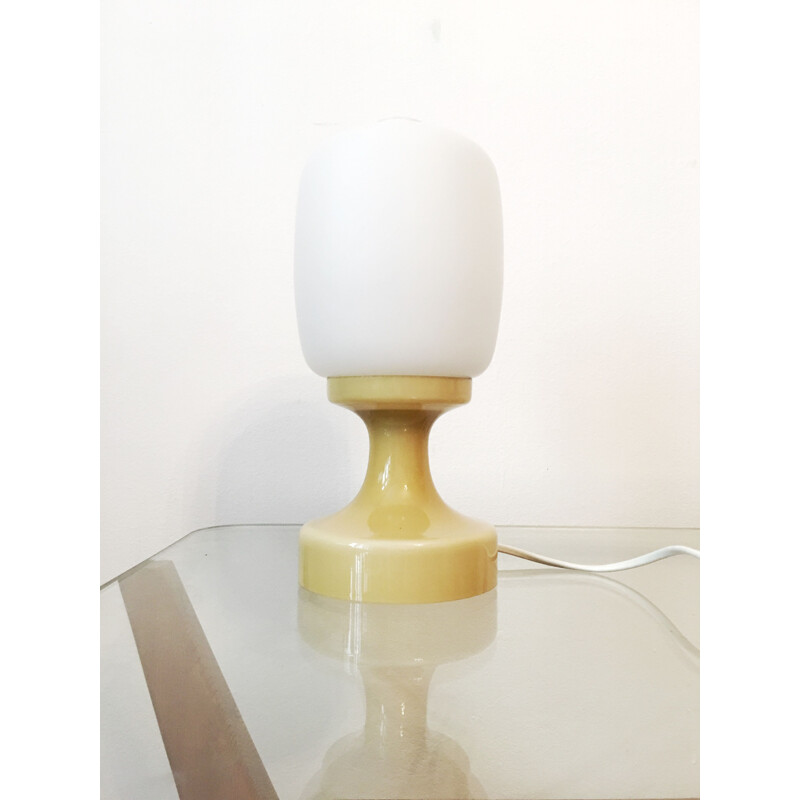 Vintage gele glazen lamp voor Osvetlovaci sklo n.p., Tsjechoslowakije 1960