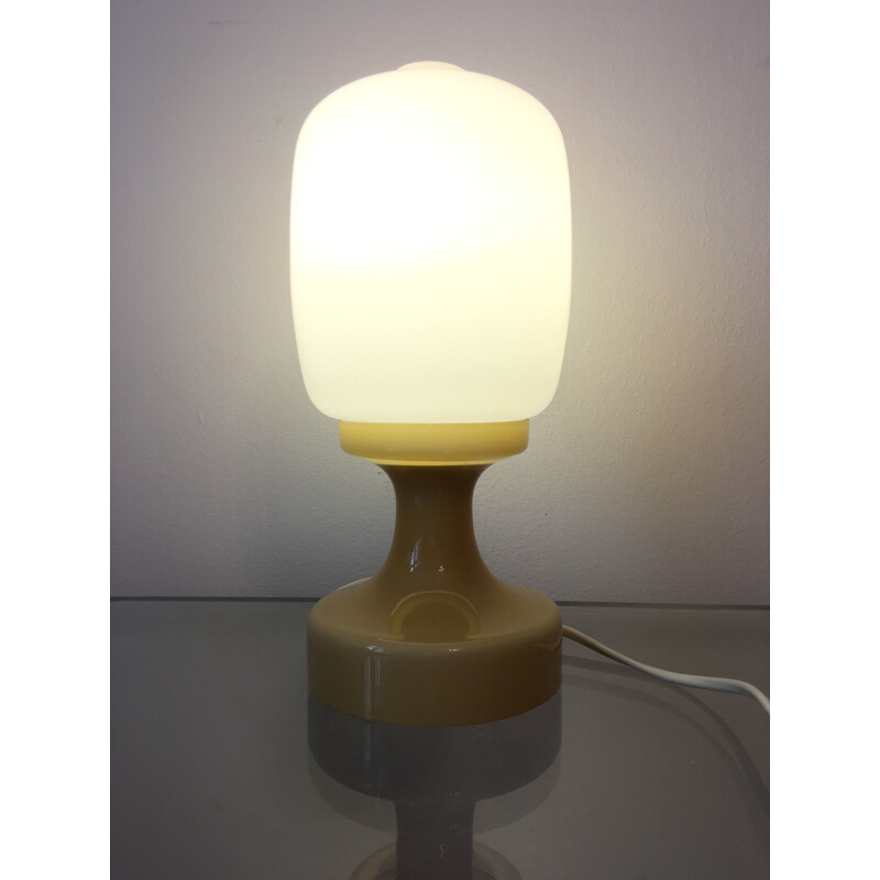 Vintage yellow glass lamp for Osvetlovaci sklo n.p., Czechoslovakia 1960