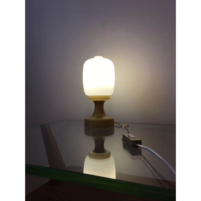 Vintage gele glazen lamp voor Osvetlovaci sklo n.p., Tsjechoslowakije 1960