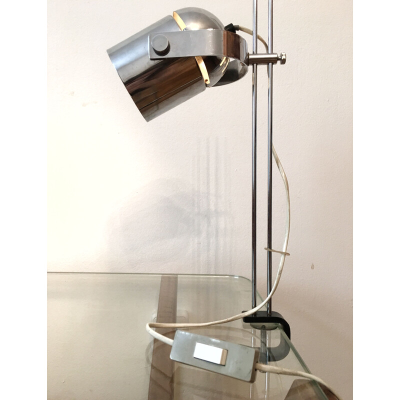 Lampe de table vintage pour Lidokov en acier gris des années 1960