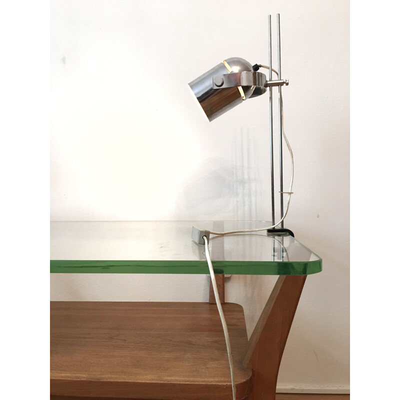 Lampe de table vintage pour Lidokov en acier gris des années 1960