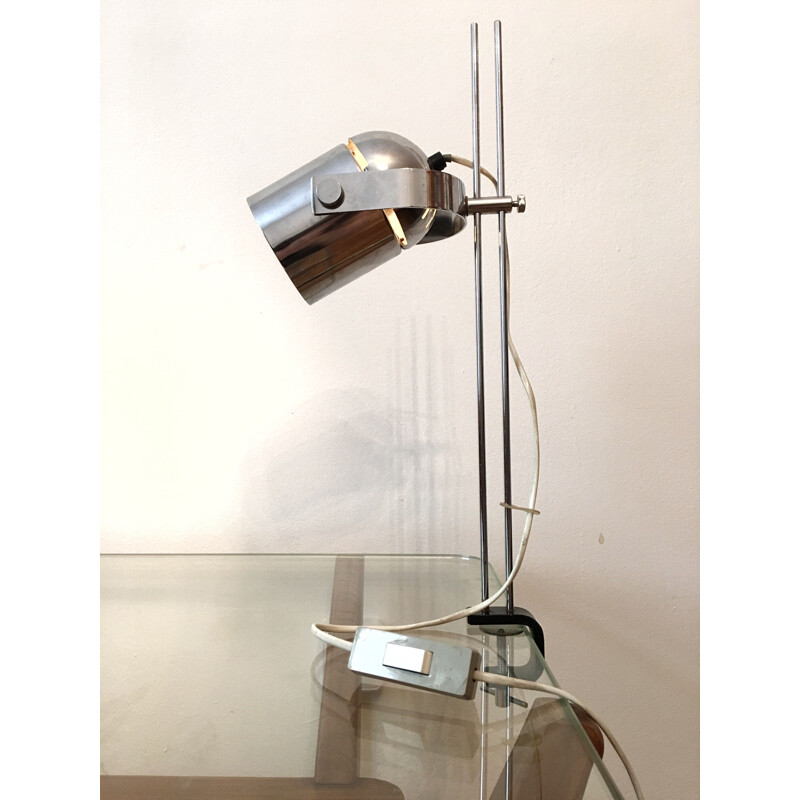 Vintage table lamp for Lidokov in grey steel 1960s