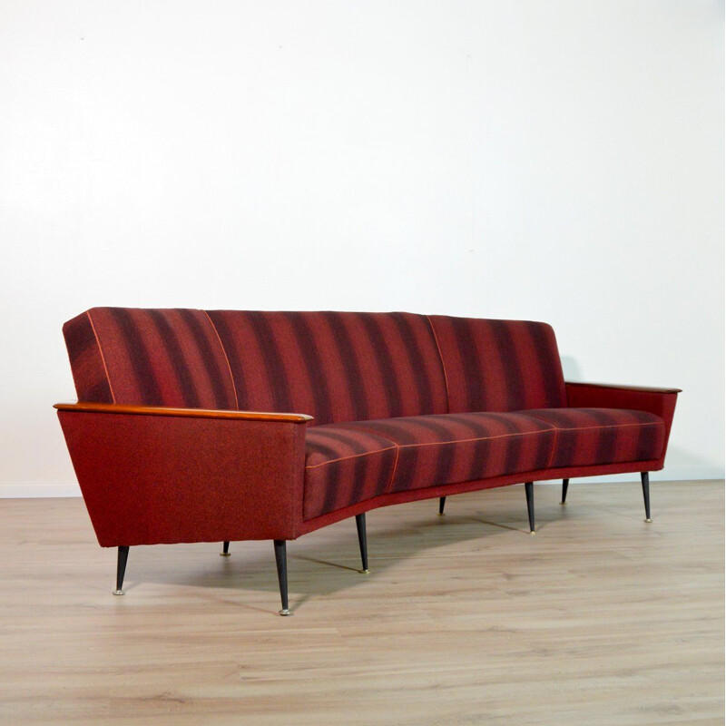 Scandinavian vintage sofa in teak and fabric 1950s