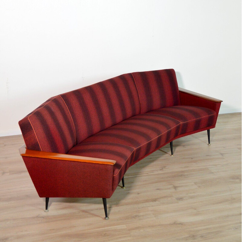 Scandinavian vintage sofa in teak and fabric 1950s