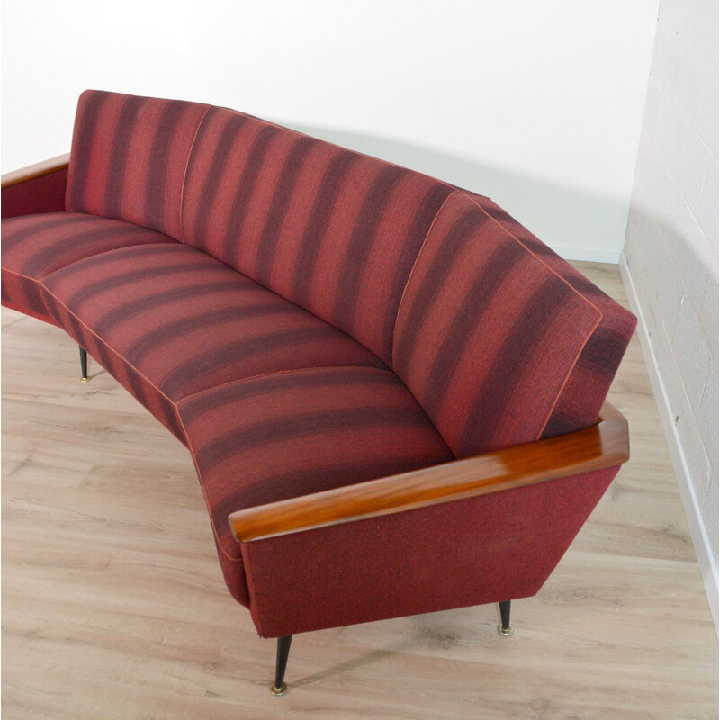 Scandinavian vintage sofa in teak and fabric 1950s