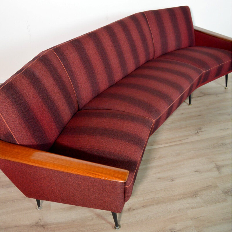 Scandinavian vintage sofa in teak and fabric 1950s